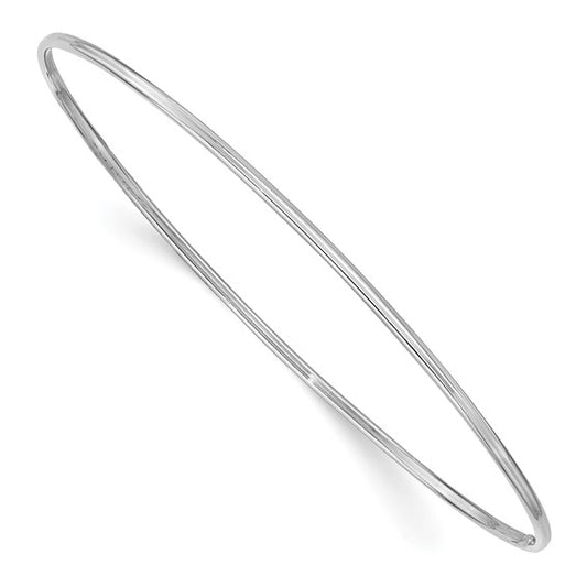 14k White Gold 1.5mm Polished Slip-on Bangle Bracelet