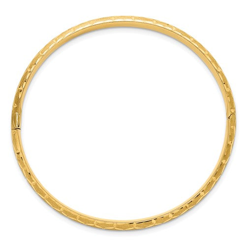 14k Satin D/C 6.20mm Hinged Bangle