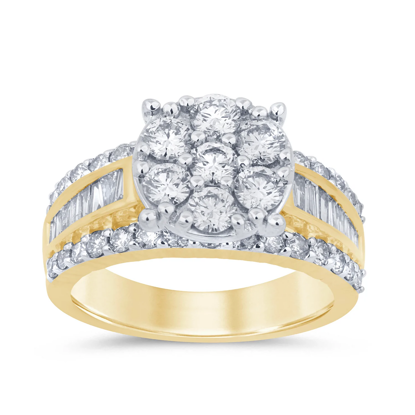 10K YELLOW GOLD 2.25 CARAT WOMEN REAL DIAMOND ENGAGEMENT RING WEDDING RING BRIDAL / SKU ENO27925G-YG