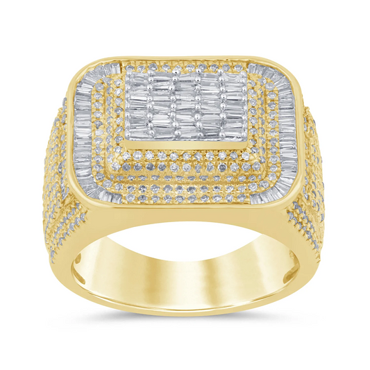 10K SOLID YELLOW GOLD 2 CARAT REAL DIAMOND ENGAGEMENT RING WEDDING PINKY BAND