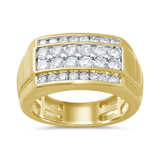 10K SOLID YELLOW GOLD 1.60 CARAT REAL DIAMOND ENGAGEMENT RING WEDDING PINKY BAND