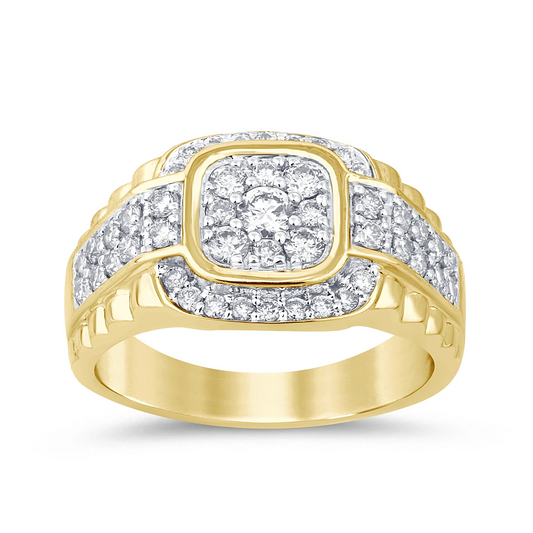 10K SOLID YELLOW GOLD 1.35 CARAT REAL DIAMOND ENGAGEMENT RING WEDDING PINKY BAND