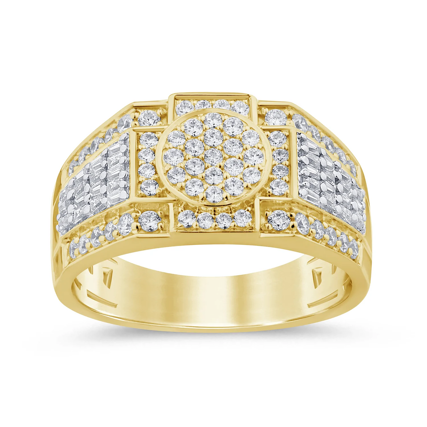 10K SOLID YELLOW GOLD 1.25 CARAT REAL DIAMOND ENGAGEMENT RING WEDDING PINKY BAND