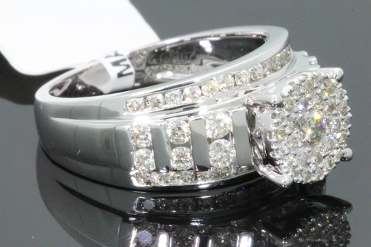 10K WHITE GOLD 1.25 CARAT WOMEN REAL DIAMOND ENGAGEMENT RING WEDDING RING BRIDAL