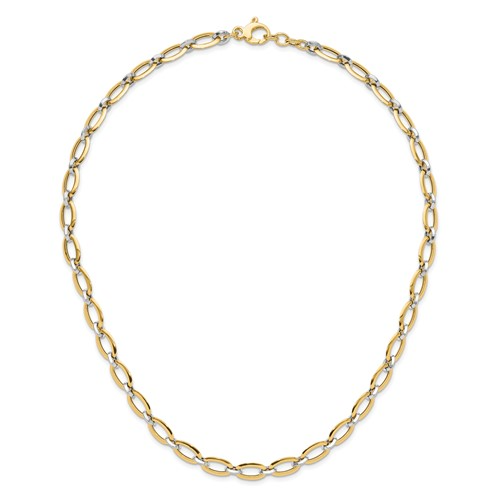 Leslie's 14K Two-tone Polished with .25in ext. Necklace