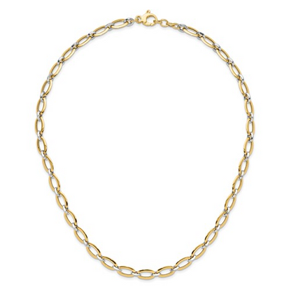 Leslie's 14K Two-tone Polished with .25in ext. Necklace