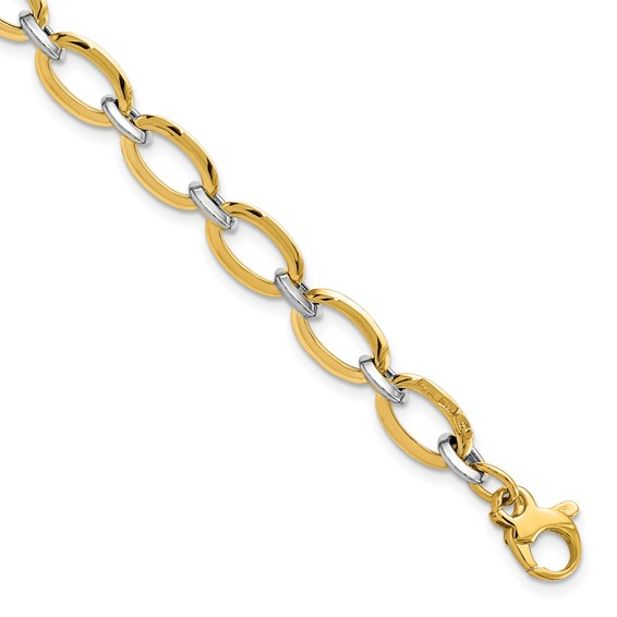 Leslie's 14K Two-tone Polished with .5in ext. Bracelet