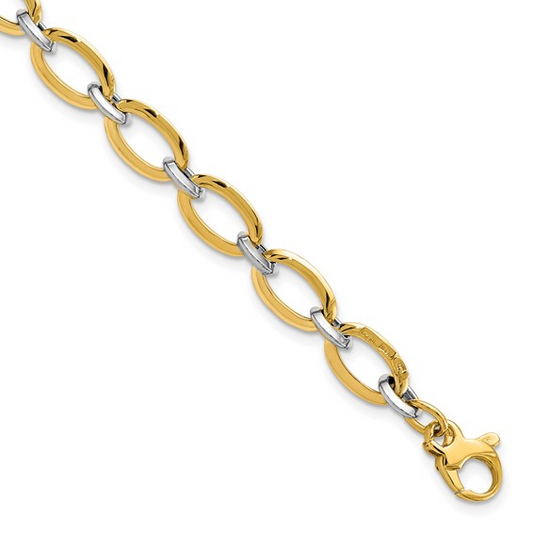 Leslie's 14K Two-tone Polished with .25in ext. Necklace