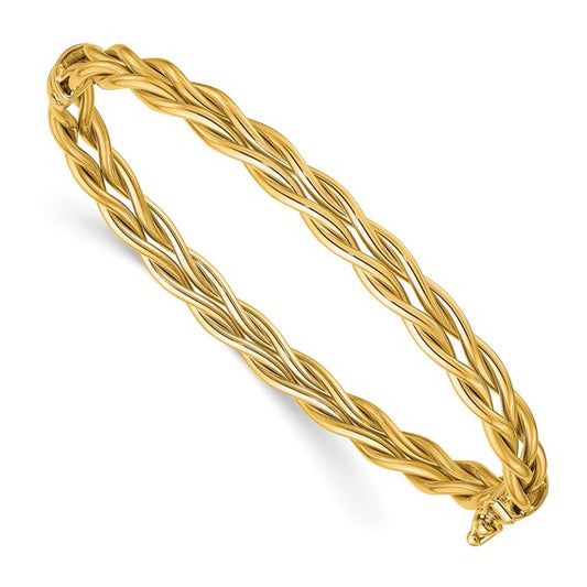 Leslie's 14K Polished Weaved Hinged Bangle