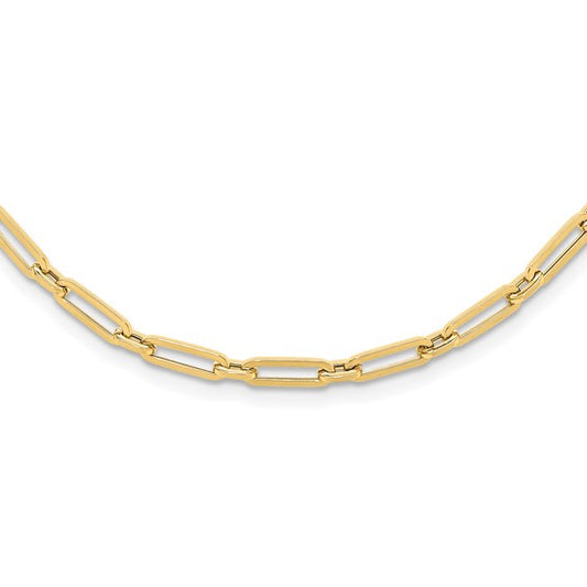 Leslie's 14K Polished Flat Oval Link Necklace