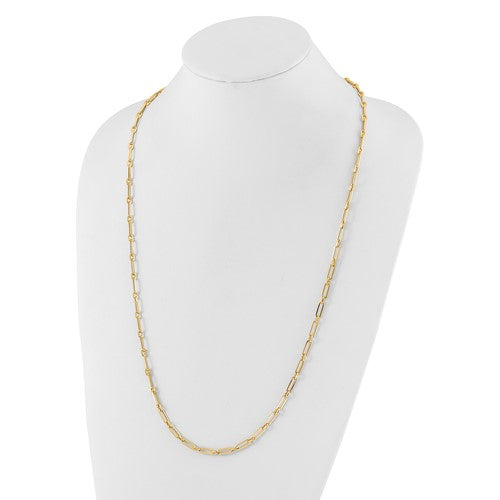 Leslie's 14K Polished Flat Oval Link Necklace