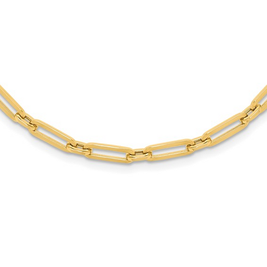 Leslie's 14K Polished Flat Oval Link Necklace