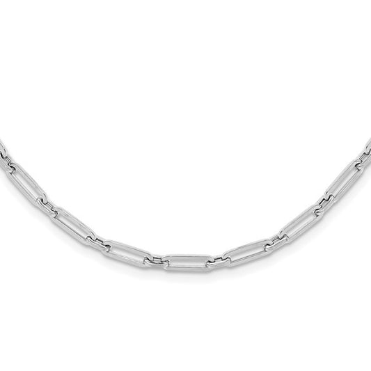 Leslie's 14K White Gold Polished Flat Oval Link Necklace