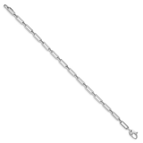 Leslie's 14K White Gold Polished Flat Oval Link Bracelet