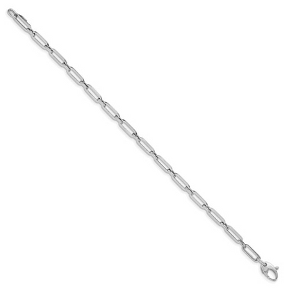 Leslie's 14K White Gold Polished Flat Oval Link Bracelet