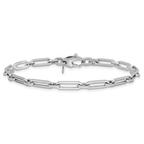 Leslie's 14K White Gold Polished Flat Oval Link Bracelet