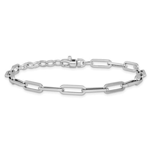 Leslie's 14k White Gold Polished Fancy Link with 1in ext Bracelet