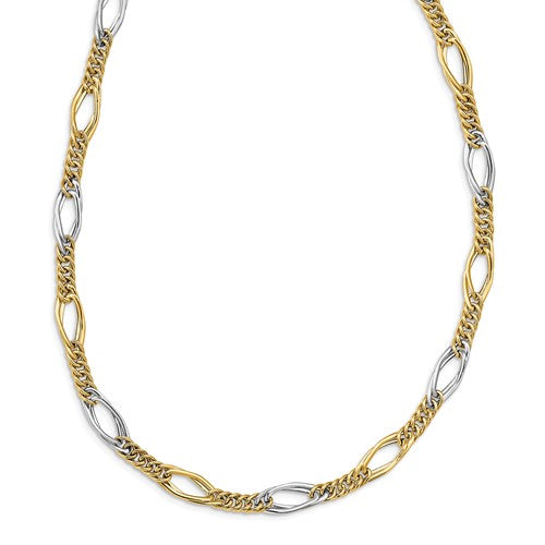 Leslie's 14k Rhodium Polished Fancy Link Necklace