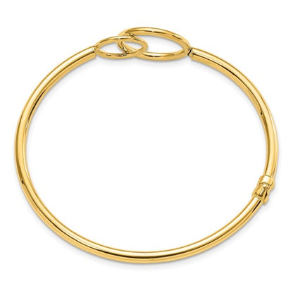 Leslie's 14K Polished Double Circled Hinged Bangle