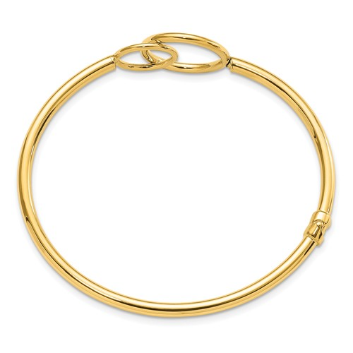 LESLIE'S POLISHED DOUBLE CIRCLED HINGED BANGLE 14k / SKU LF1636