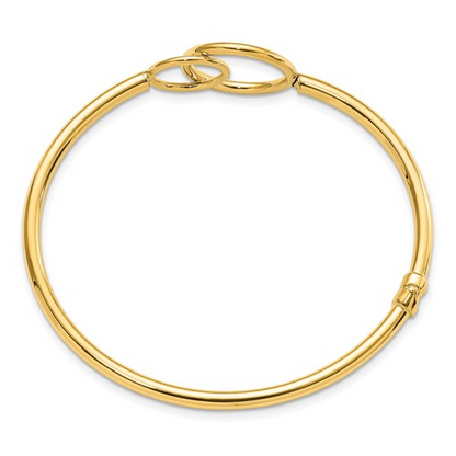 LESLIE'S POLISHED DOUBLE CIRCLED HINGED BANGLE 14k / SKU LF1636