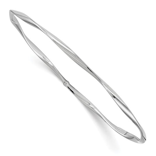 Leslie's 14K White Gold Polished Twisted Slip-on Bangle