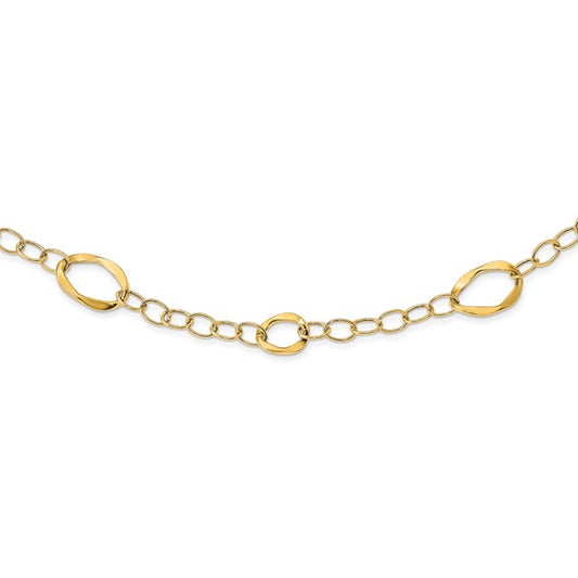 Leslie's 14K Polished Fancy Link with 2in ext. Necklace