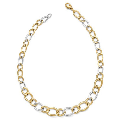 Leslie's 14k Two-tone Polished Link Necklace