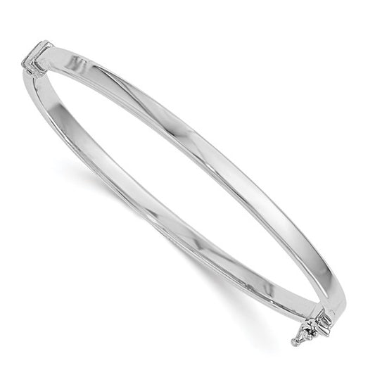 Leslie's 14K White Gold Polished Hinged Bangle Bracelet