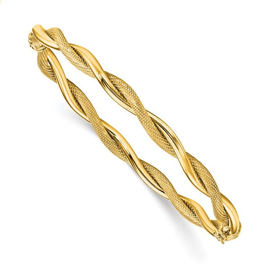 Leslie's 14K Polished and Textured Twist Bangle