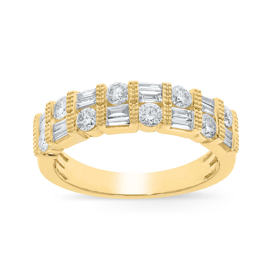 10K YELLOW GOLD 1.25 CARAT WOMEN REAL DIAMOND ENGAGEMENT RING WEDDING RING BRIDAL BAND / SKU RG02984-YG