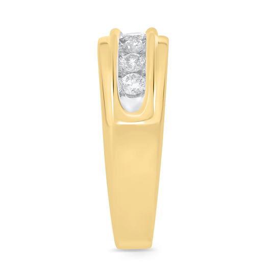 10K YELLOW GOLD .60 CARAT MENS REAL DIAMOND ENGAGEMENT WEDDING PINKY RING BAND