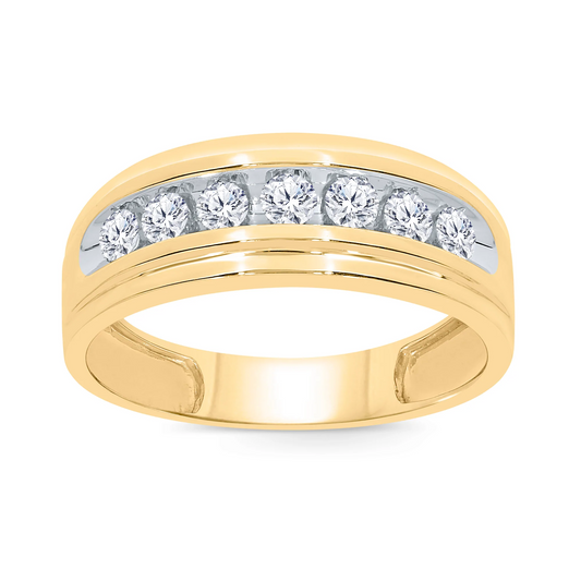 10K YELLOW GOLD .60 CARAT MENS REAL DIAMOND ENGAGEMENT WEDDING PINKY RING BAND
