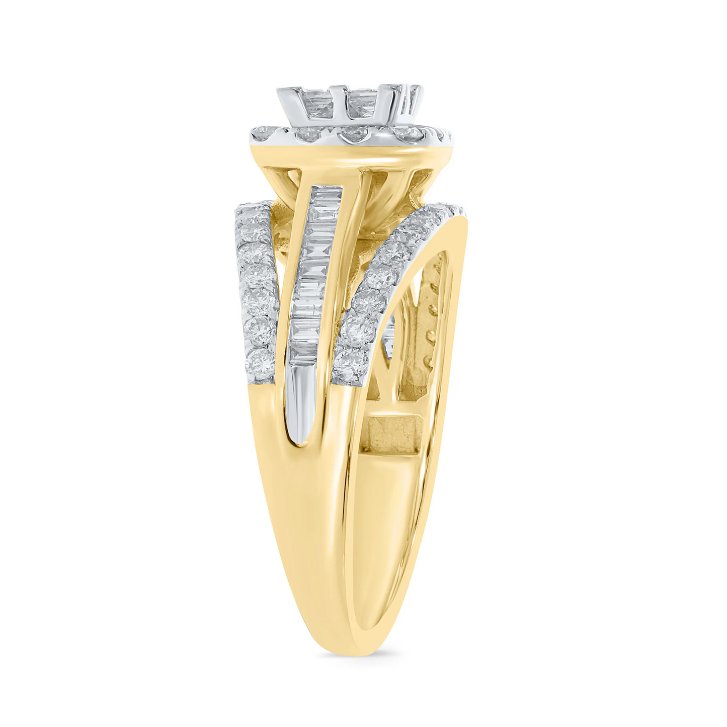 10K YELLOW GOLD 1.50 CARAT PRINCESS DIAMOND ENGAGEMENT RING WEDDING RING BRIDAL / SKU RG05595-YG