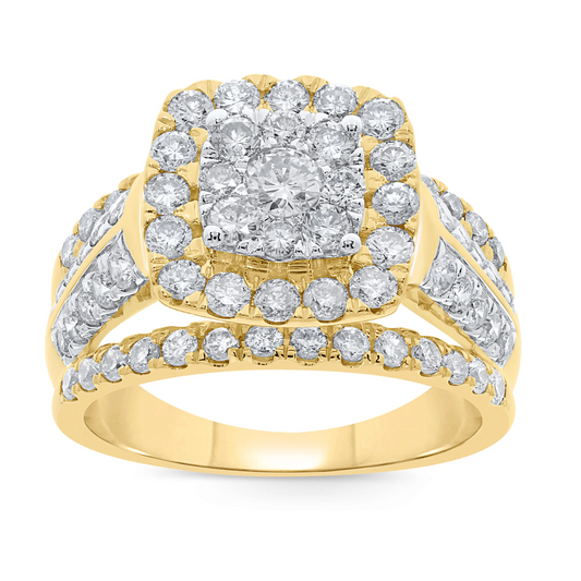 10K YELLOW GOLD 2 CARAT WOMEN REAL DIAMOND ENGAGEMENT RING WEDDING RING BRIDAL / SKU RG06221-YG