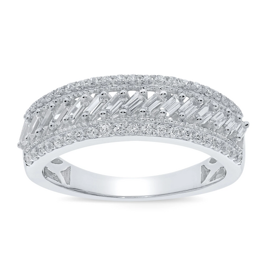 10K WHITE GOLD .60 CARAT WOMEN REAL DIAMOND ENGAGEMENT WEDDING BRIDAL RING BAND