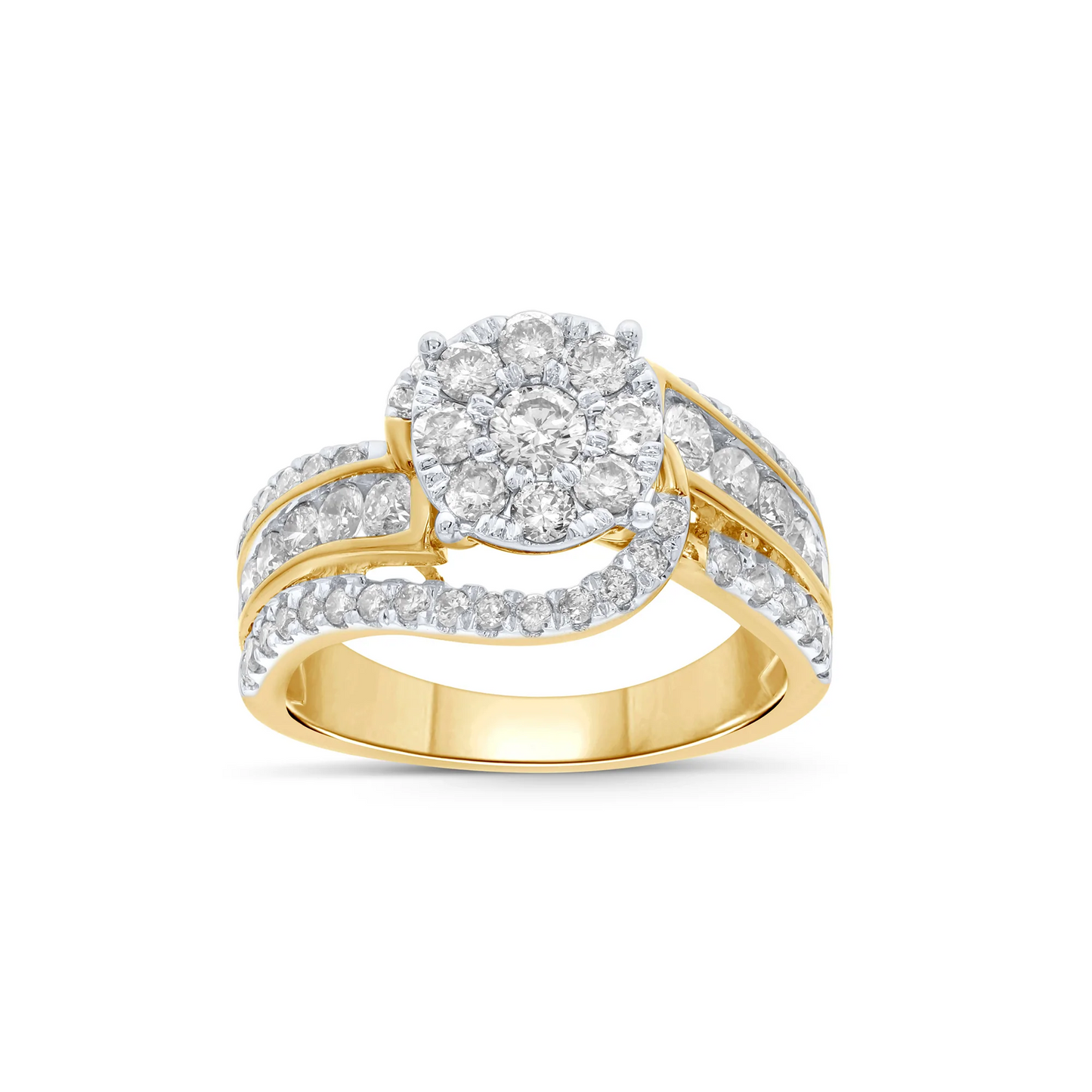 10K YELLOW GOLD 1.75 CARAT WOMEN REAL DIAMOND ENGAGEMENT RING WEDDING RING BRIDAL / SKU RG07133-YG