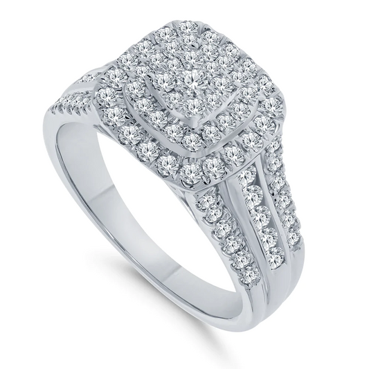 10K WHITE GOLD 1 CARAT WOMEN REAL DIAMOND ENGAGEMENT RING WEDDING RING BRIDAL