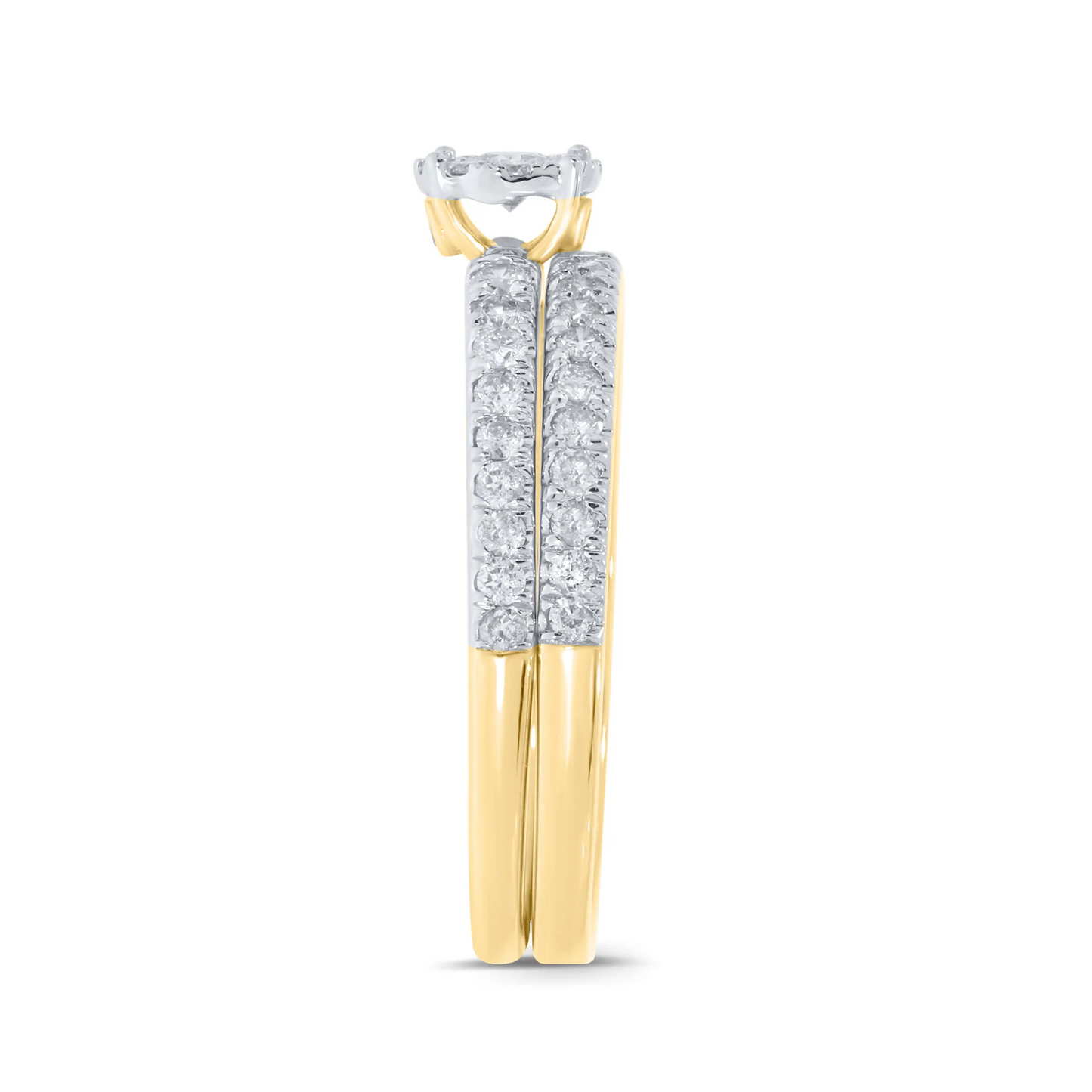 10K YELLOW GOLD .70 CARAT WOMENS DIAMOND ENGAGEMENT RING WEDDING BAND BRIDAL SET