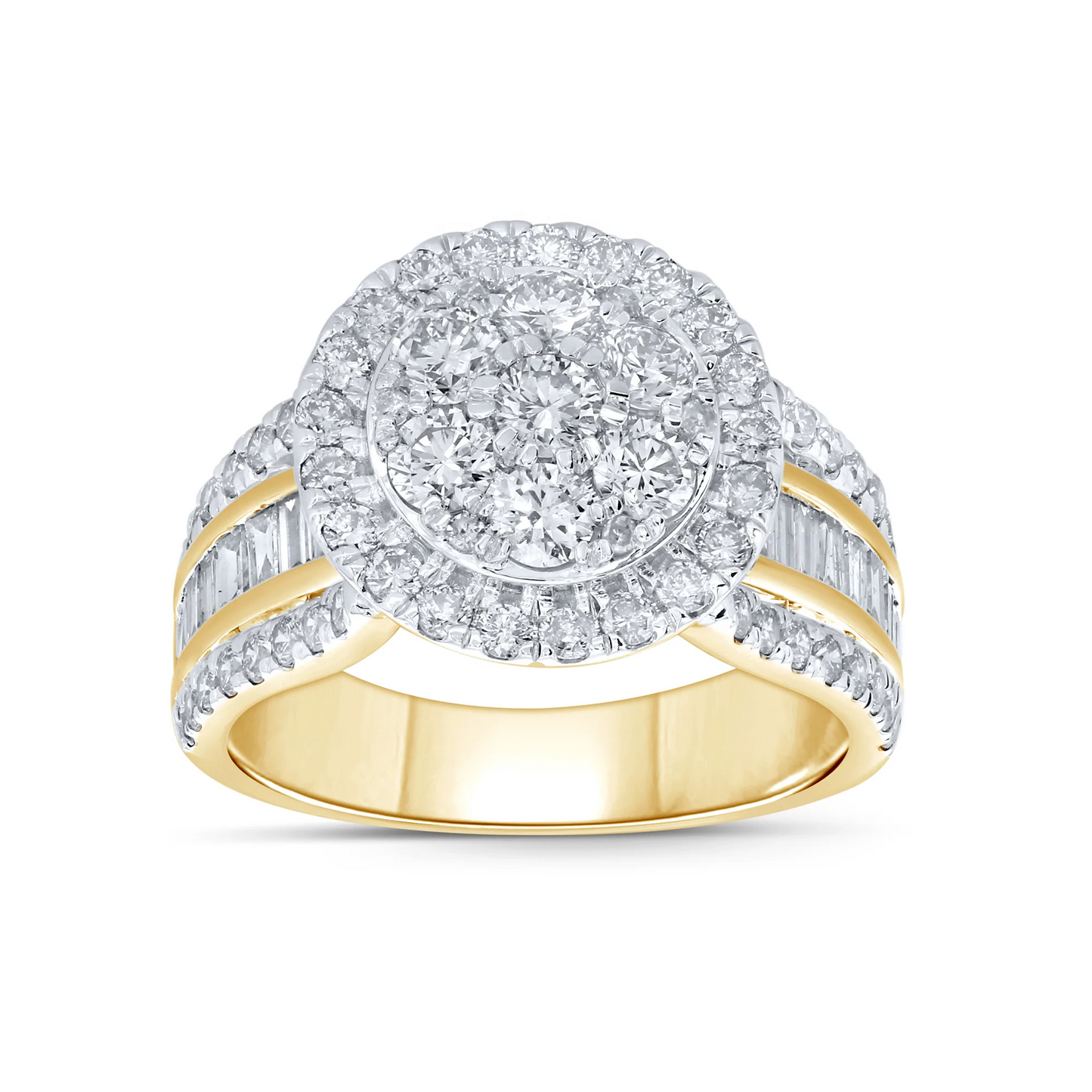 10K YELLOW GOLD 2.50 CARAT WOMEN REAL DIAMOND ENGAGEMENT RING WEDDING RING BRIDAL / SKU RG12176-YG