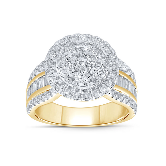 10K YELLOW GOLD 2.50 CARAT WOMEN REAL DIAMOND ENGAGEMENT RING WEDDING RING BRIDAL / SKU RG12176-YG