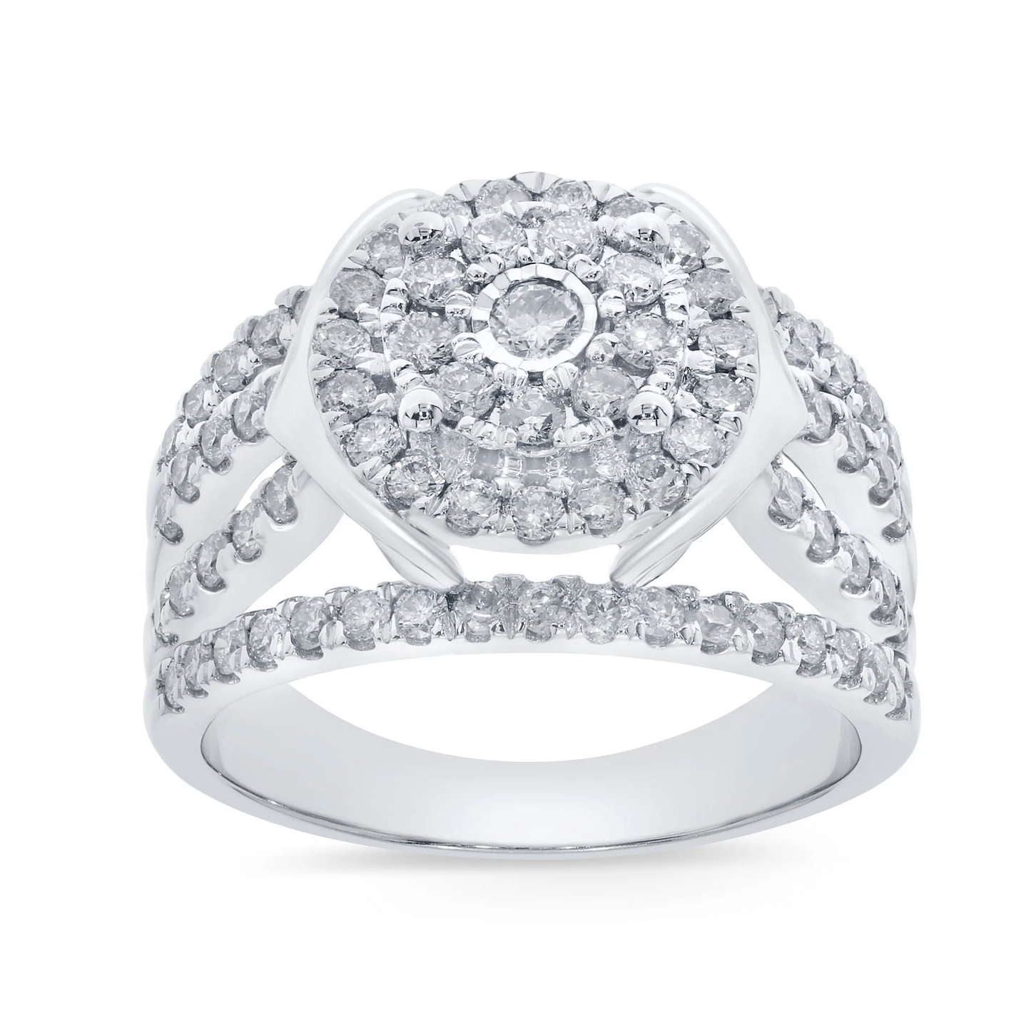 10K WHITE GOLD 1.50 CARAT WOMEN REAL DIAMOND ENGAGEMENT RING WEDDING RING BRIDAL