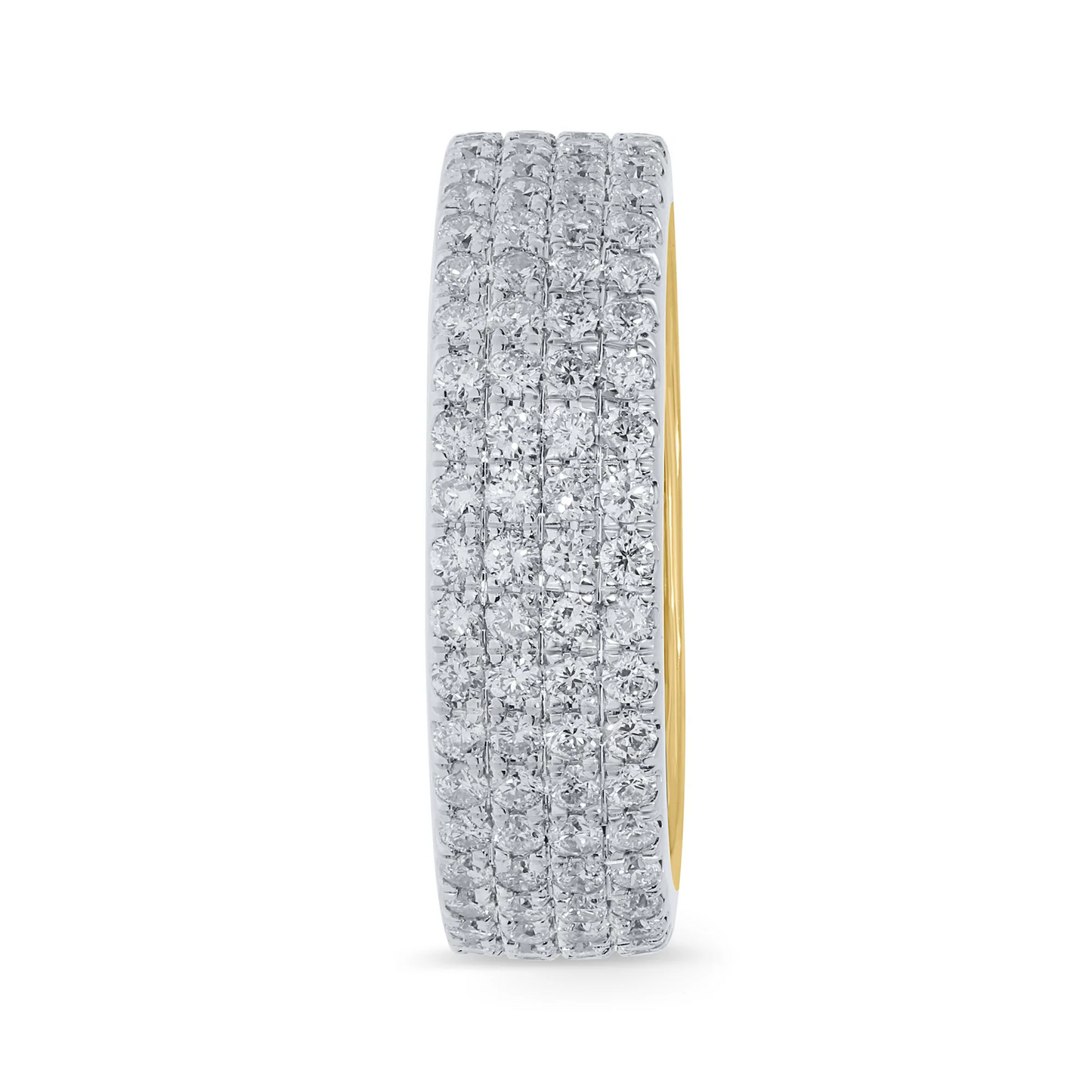 10K YELLOW GOLD 2.65 CARAT MENS REAL DIAMOND ENGAGEMENT WEDDING PINKY RING ETERNITY INFINITY BAND - SIZE 9