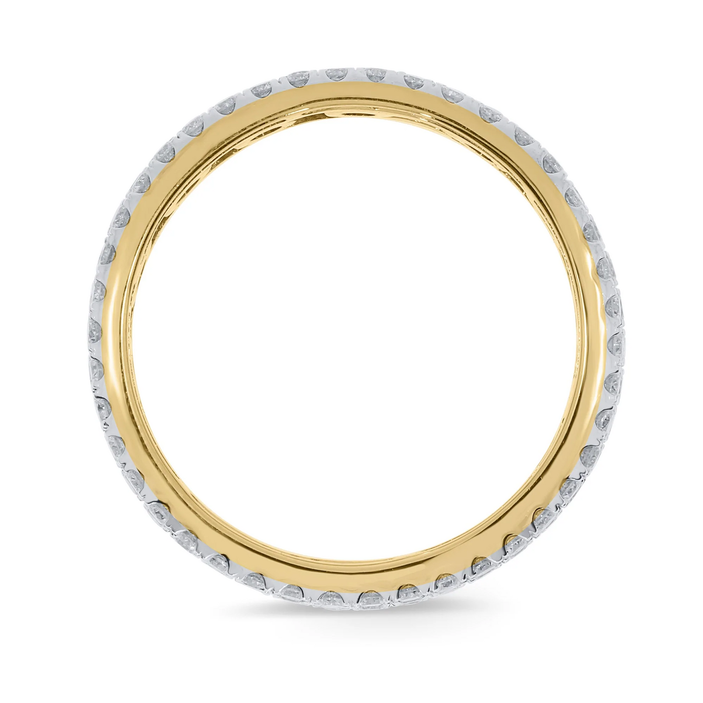 10K YELLOW GOLD 2.65 CARAT MENS REAL DIAMOND ENGAGEMENT WEDDING PINKY RING ETERNITY INFINITY BAND - SIZE 9