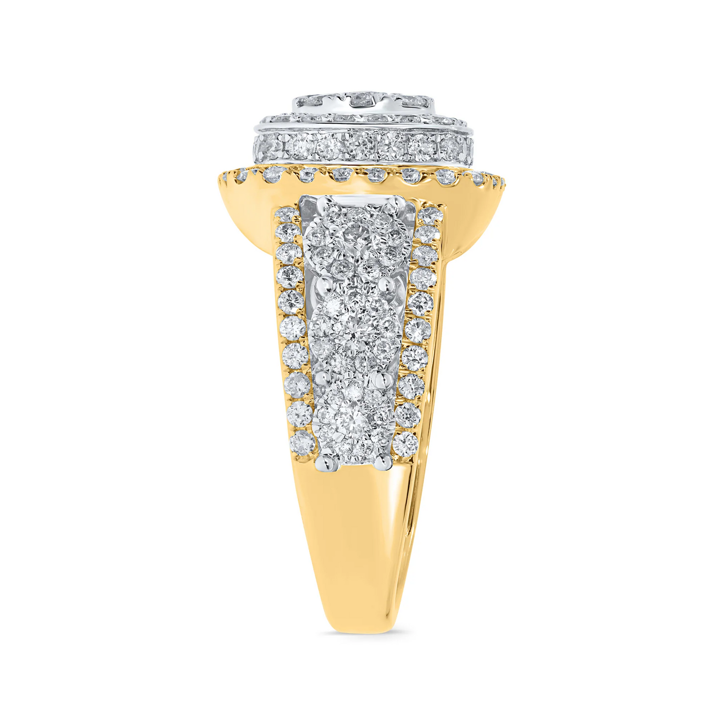 10K YELLOW GOLD 2.50 CARAT MENS REAL DIAMOND ENGAGEMENT WEDDING PINKY RING BAND