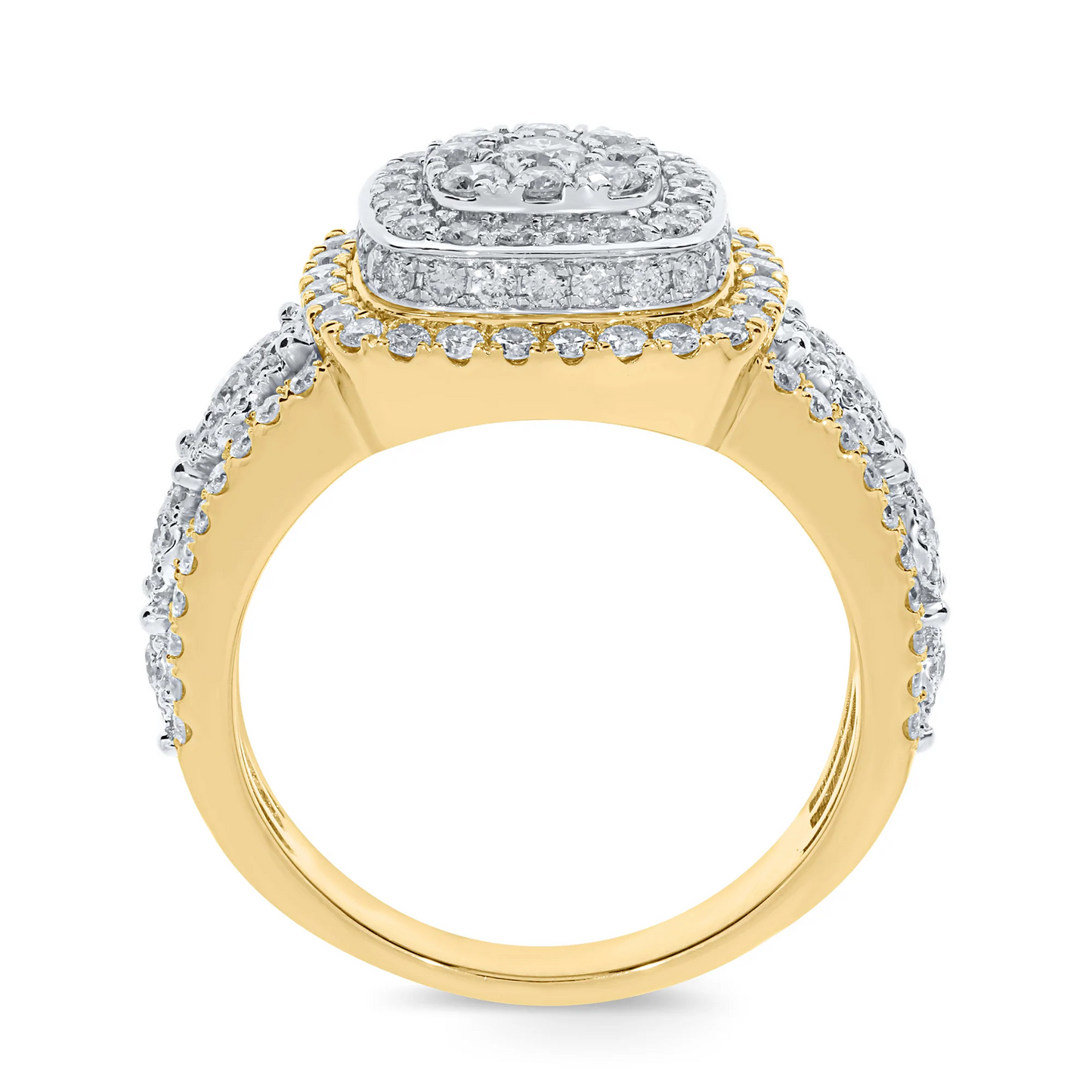 10K YELLOW GOLD 2.50 CARAT MENS REAL DIAMOND ENGAGEMENT WEDDING PINKY RING BAND