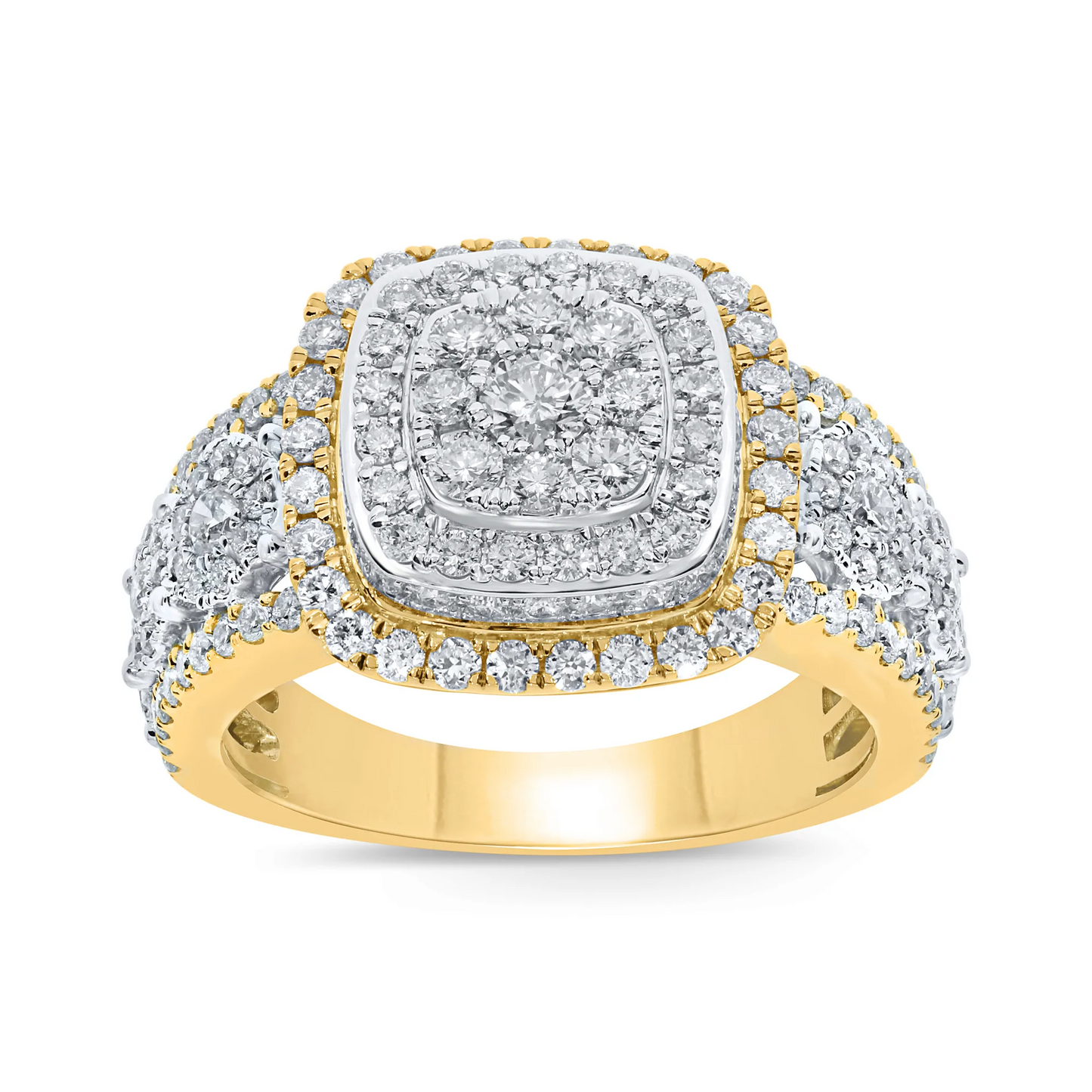 10K YELLOW GOLD 2.50 CARAT MENS REAL DIAMOND ENGAGEMENT WEDDING PINKY RING BAND