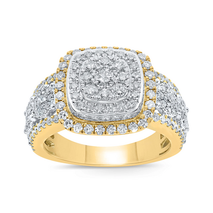 10K YELLOW GOLD 2.50 CARAT MENS REAL DIAMOND ENGAGEMENT WEDDING PINKY RING BAND