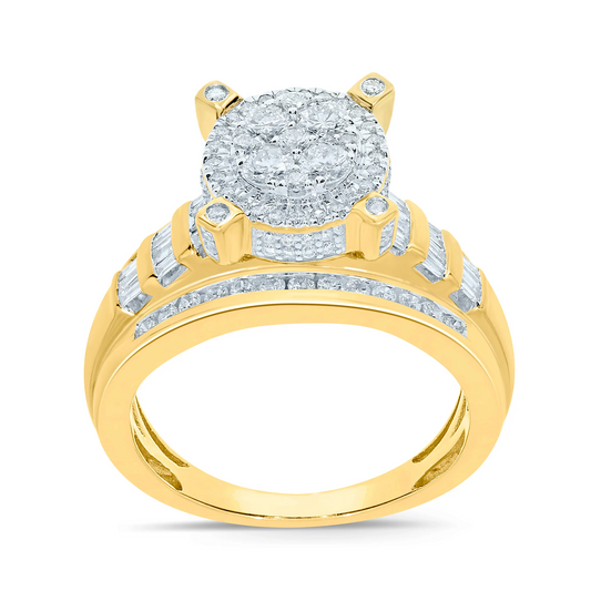 10K YELLOW GOLD 1.25 CARAT REAL DIAMOND ENGAGEMENT RING WEDDING RING BRIDAL
