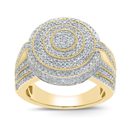 10K YELLOW GOLD 2 CARAT MENS REAL DIAMOND ENGAGEMENT WEDDING PINKY RING BAND